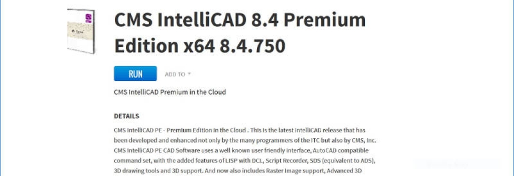 New CMS IntelliCAD 8.4 Premium Edition Cloud Compatible CAD Software update, based on IntelliCAD 8.4b