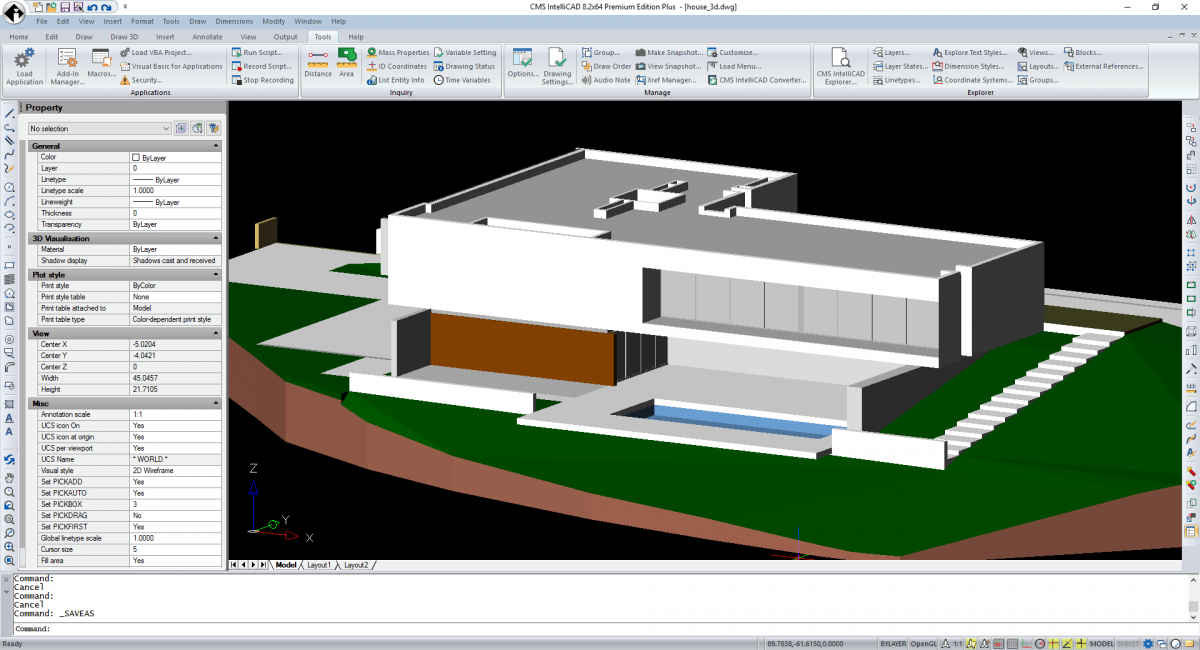 CMS IntelliCAD 3D shade